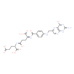 ChemSpider 2D Image | (4S)-4-[(Z)-{(4S)-4-[(4-{[(2-Amino-4-oxido-6-pteridinyl)methyl]amino}benzoyl)amino]-4-carboxy-1-oxidanidylbutylidene}amino]-4-carboxybutanoate | C24H23N8O9