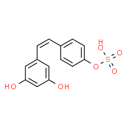 ChemSpider 2D Image | 4-[(Z)-2-(3,5-Dihydroxyphenyl)vinyl]phenyl hydrogen sulfate | C14H12O6S