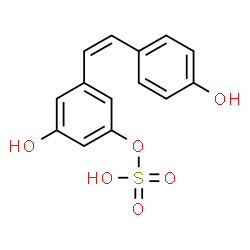 ChemSpider 2D Image | 3-Hydroxy-5-[(Z)-2-(4-hydroxyphenyl)vinyl]phenyl hydrogen sulfate | C14H12O6S