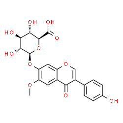 ChemSpider 2D Image | 3-(4-Hydroxyphenyl)-6-methoxy-4-oxo-4H-chromen-7-yl beta-D-glucopyranosiduronic acid | C22H20O11