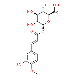 ChemSpider 2D Image | 1-O-[(2E)-3-(3-Hydroxy-4-methoxyphenyl)-2-propenoyl]-beta-D-glucopyranuronic acid | C16H18O10