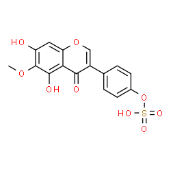 ChemSpider 2D Image | 4-(5,7-Dihydroxy-6-methoxy-4-oxo-4H-chromen-3-yl)phenyl hydrogen sulfate | C16H12O9S