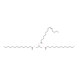 ChemSpider 2D Image | 1,3-Bis(tetradecanoyloxy)-2-propanyl (9Z)-9-tetradecenoate | C45H84O6