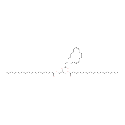 ChemSpider 2D Image | 1,3-Bis(stearoyloxy)-2-propanyl (9Z,12Z,15Z)-9,12,15-octadecatrienoate | C57H104O6