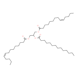 ChemSpider 2D Image | 2-(Tetradecanoyloxy)-1,3-propanediyl (9Z,9'Z)bis(-9-tetradecenoate) | C45H82O6