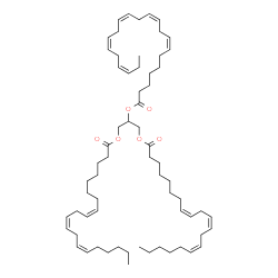 ChemSpider 2D Image | 1,3-Bis[(8Z,11Z,14Z)-8,11,14-icosatrienoyloxy]-2-propanyl (7Z,10Z,13Z,16Z,19Z)-7,10,13,16,19-docosapentaenoate | C65H104O6