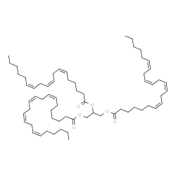 ChemSpider 2D Image | 2-[(6Z,9Z,12Z)-6,9,12-Octadecatrienoyloxy]-1,3-propanediyl (7Z,10Z,13Z,16Z,7'Z,10'Z,13'Z,16'Z)bis(-7,10,13,16-docosatetraenoate) | C65H104O6