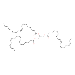 ChemSpider 2D Image | 1,3-Bis[(9Z,12Z,15Z)-9,12,15-octadecatrienoyloxy]-2-propanyl (6Z,9Z,12Z)-6,9,12-octadecatrienoate | C57H92O6