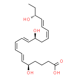 ChemSpider 2D Image | (5R,6E,8Z,10E,12S,14Z,16E,18R)-5,12,18-Trihydroxy-6,8,10,14,16-icosapentaenoic acid | C20H30O5