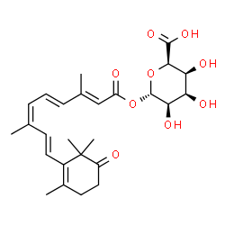 ChemSpider 2D Image | (9cis)-O~15~-[(2S,3R,4R,5S,6R)-6-Carboxy-3,4,5-trihydroxytetrahydro-2H-pyran-2-yl]-2-oxoretinoic acid | C26H34O9