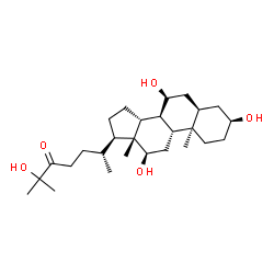 ChemSpider 2D Image | (3beta,5alpha,8alpha,9beta,10alpha,12beta,14beta)-3,7,12,25-Tetrahydroxycholestan-24-one | C27H46O5