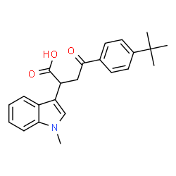 ChemSpider 2D Image | 4-(4-(tert-Butyl)phenyl)-2-(1-methylindol-3-yl)-4-oxobutanoic acid | C23H25NO3