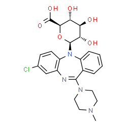 ChemSpider 2D Image | 8-Chloro-5-(beta-L-glucopyranuronosyl)-11-(4-methyl-1-piperazinyl)-5H-dibenzo[b,e][1,4]diazepine | C24H27ClN4O6
