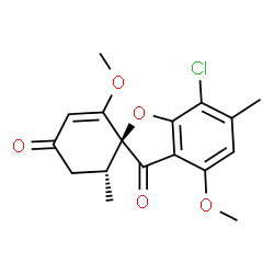ChemSpider 2D Image | (2S,6'R)-7-Chloro-2',4-dimethoxy-6,6'-dimethyl-3H,4'H-spiro[1-benzofuran-2,1'-cyclohex[2]ene]-3,4'-dione | C17H17ClO5