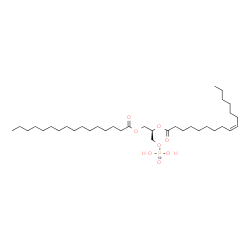 ChemSpider 2D Image | (2R)-1-(Palmitoyloxy)-3-(phosphonooxy)-2-propanyl (9Z)-9-hexadecenoate | C35H67O8P