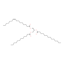 ChemSpider 2D Image | 3-(Dodecanoyloxy)-2-(tetradecanoyloxy)propyl (9Z)-9-hexadecenoate | C45H84O6