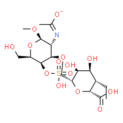 ChemSpider 2D Image | (1E)-N-[(2R,3R,4R,5R,6R)-4-{[(2R,3R,4S,5S,6R)-6-Carboxy-5-ethyl-3,4-dihydroxytetrahydro-2H-pyran-2-yl]methoxy}-6-(hydroxymethyl)-2-methoxy-5-(sulfooxy)tetrahydro-2H-pyran-3-yl]ethanimidate (non-prefer
red name) | C18H30NO14S