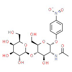 ChemSpider 2D Image | 4-Nitrophenyl 2-(acetylamino)-2-deoxy-4-O-?-D-galactopyranosyl-?-D-glucopyranoside | C20H28N2O13