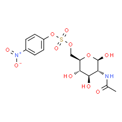 ChemSpider 2D Image | 2-Acetamido-2-deoxy-6-O-[(4-nitrophenoxy)sulfonyl]-beta-D-glucopyranose | C14H18N2O11S