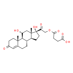 ChemSpider 2D Image | 4-{[(11alpha)-11,17-Dihydroxy-3,20-dioxopregn-4-en-21-yl]oxy}-4-oxobutanoic acid | C25H34O8