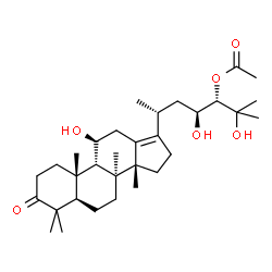 ChemSpider 2D Image | (8alpha,9beta,11beta,14beta,23S,24S)-11,23,25-Trihydroxy-3-oxodammar-13(17)-en-24-yl acetate | C32H52O6