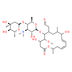 ChemSpider 2D Image | [(11E,13Z)-6-{[(2R,3R,4R,5S,6R)-5-{[(2S,4S,5R,6R)-4,5-Dihydroxy-4,6-dimethyltetrahydro-2H-pyran-2-yl]oxy}-4-(dimethylamino)-3-hydroxy-6-methyltetrahydro-2H-pyran-2-yl]oxy}-4,10-dihydroxy-5-methoxy-9,1
6-dimethyl-2-oxooxacyclohexadeca-11,13-dien-7-yl]acetaldehyde | C35H59NO13