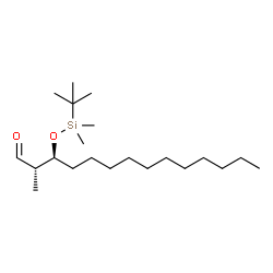 ChemSpider 2D Image | (2S,3S)-3-{[Dimethyl(2-methyl-2-propanyl)silyl]oxy}-2-methyltetradecanal | C21H44O2Si