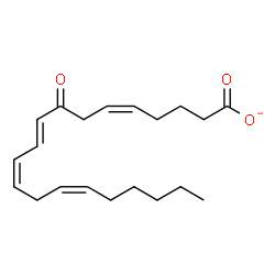 ChemSpider 2D Image | (5Z,9E,11Z,14Z)-8-Oxo-5,9,11,14-icosatetraenoate | C20H29O3