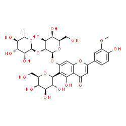ChemSpider 2D Image | 7-O-[alpha-L-rhamnosyl-(1->2)-beta-D-glucosyl]isoscoparin | C34H42O20