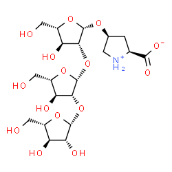 ChemSpider 2D Image | 4-O-(beta-L-Araf-(1->2)-beta-L-Araf-(1->2)-beta-L-Araf)-cis-L-Hyp | C20H33NO15