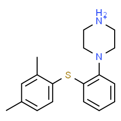 ChemSpider 2D Image | 4-{2-[(2,4-Dimethylphenyl)sulfanyl]phenyl}piperazin-1-ium | C18H23N2S