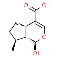 ChemSpider 2D Image | (1R,4aS,7S,7aR)-1-Hydroxy-7-methyl-1,4a,5,6,7,7a-hexahydrocyclopenta[c]pyran-4-carboxylate | C10H13O4
