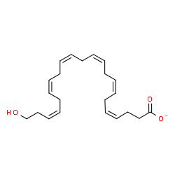 ChemSpider 2D Image | (4Z,7Z,10Z,13Z,16Z,19Z)-22-Hydroxy-4,7,10,13,16,19-docosahexaenoate | C22H31O3