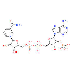 ChemSpider 2D Image | [(2R,3R,4R,5R)-2-(6-aminopurin-9-yl)-5-[[[[(2R,3S,4R,5S)-5-(3-carbamoylpyridin-1-ium-1-yl)-3,4-dihydroxy-tetrahydrofuran-2-yl]methoxy-oxido-phosphoryl]oxy-oxido-phosphoryl]oxymethyl]-4-hydroxy-tetrahydrofuran-3-yl] phosphate | C21H25N7O17P3