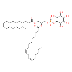 ChemSpider 2D Image | (2R)-2-[(9Z,12Z)-9,12-Octadecadienoyloxy]-3-(stearoyloxy)propyl (1S,2R,3R,4S,5S,6R)-2,3,4,5,6-pentahydroxycyclohexyl phosphate | C45H82O13P