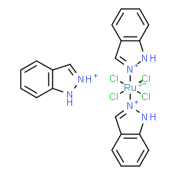 ChemSpider 2D Image | 1H-Indazol-2-ium tetrachloro[bis(1H-indazole-kappaN~2~)]ruthenate(1-) | C21H19Cl4N6Ru