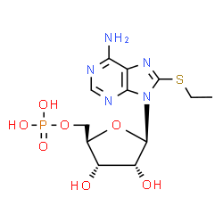 ChemSpider 2D Image | 8-(Ethylsulfanyl)adenosine 5'-(dihydrogen phosphate) | C12H18N5O7PS