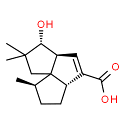 ChemSpider 2D Image | (1R,3aR,5aS,6R)-6-Hydroxy-1,7,7-trimethyl-1,2,3,3a,5a,6,7,8-octahydrocyclopenta[c]pentalene-4-carboxylic acid | C15H22O3