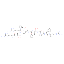 ChemSpider 2D Image | L-Arginyl-L-allothreonyl-L-arginyl-L-prolyl-L-prolylglycyl-L-phenylalanyl-L-seryl-L-prolyl-L-phenylalanyl-L-arginine | C60H92N20O14