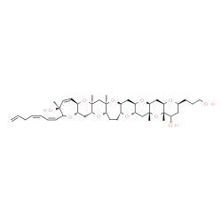 ChemSpider 2D Image | (2S,4S,4aS,5aR,6aS,7aR,9aS,10aR,11aS,14S,16aR,17aS,18aR,19aS,20aR,21aS,22aR)-13-[(1Z,3Z)-1,3,6-Heptatrien-1-yl]-2-(3-hydroxypropyl)-4a,5a,14,17a,18a-pentamethyl-2,3,4,4a,5a,6,6a,7a,8,9,9a,10a,11,11a,1
3,14,16a,17a,18,18a,19a,20,20a,21a,22,22a-hexacosahydrooxepino[2'',3'':5',6']pyrano[2',3':5,6]pyrano[3,2-b]pyrano[2''',3''':5'',6'']pyrano[2'',3'':5',6']pyrano[2',3':5,6]pyrano[2,3-f]oxepine-4,14-diol | C43H64O11