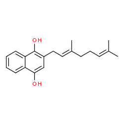 ChemSpider 2D Image | 2-[(2E)-3,7-Dimethyl-2,6-octadien-1-yl]-1,4-naphthalenediol | C20H24O2