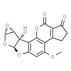 ChemSpider 2D Image | (6aS,7aS,8aR,8bS)-8b-Hydroxy-4-methoxy-2,3,6a,7a,8a,8b-hexahydrocyclopenta[c]oxireno[4',5']furo[3',2':4,5]furo[2,3-h]chromene-1,10-dione | C17H12O8