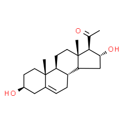 ChemSpider 2D Image | (3beta,14xi,16alpha)-3,16-Dihydroxypregn-5-en-20-one | C21H32O3