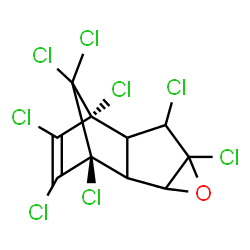 ChemSpider 2D Image | (1S,8R)-1,5,6,8,9,10,11,11-Octachloro-4-oxatetracyclo[6.2.1.0~2,7~.0~3,5~]undec-9-ene | C10H4Cl8O