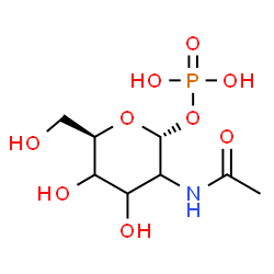 ChemSpider 2D Image | 2-Acetamido-2-deoxy-1-O-phosphono-alpha-D-glycero-hexopyranose | C8H16NO9P