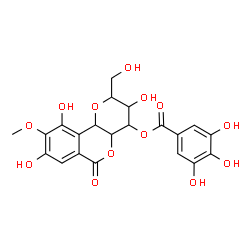 ChemSpider 2D Image | 3,8,10-Trihydroxy-2-(hydroxymethyl)-9-methoxy-6-oxo-2,3,4,4a,6,10b-hexahydropyrano[3,2-c]isochromen-4-yl 3,4,5-trihydroxybenzoate | C21H20O13