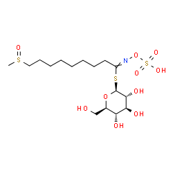 ChemSpider 2D Image | 1-S-[9-(Methylsulfinyl)-N-(sulfooxy)nonanimidoyl]-1-thio-beta-D-glucopyranose | C16H31NO10S3