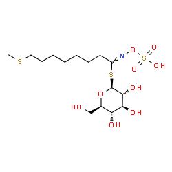 ChemSpider 2D Image | 1-S-[8-(Methylsulfanyl)-N-(sulfooxy)octanimidoyl]-1-thio-beta-D-glucopyranose | C15H29NO9S3
