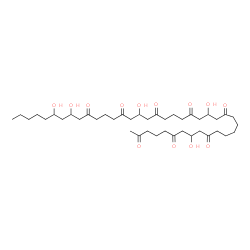 ChemSpider 2D Image | 8,18,26,34,36-Pentahydroxy-2,6,10,16,20,24,28,32-hentetracontaneoctone | C41H68O13