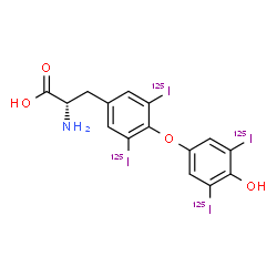 ChemSpider 2D Image | O-{4-Hydroxy-3,5-bis[(~125~I)iodo]phenyl}-3,5-bis[(~125~I)iodo]-L-tyrosine | C15H11125I4NO4